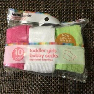 Toddler Girls Bobby Socks--10 Pair--Assorted Colors--18-36 Months